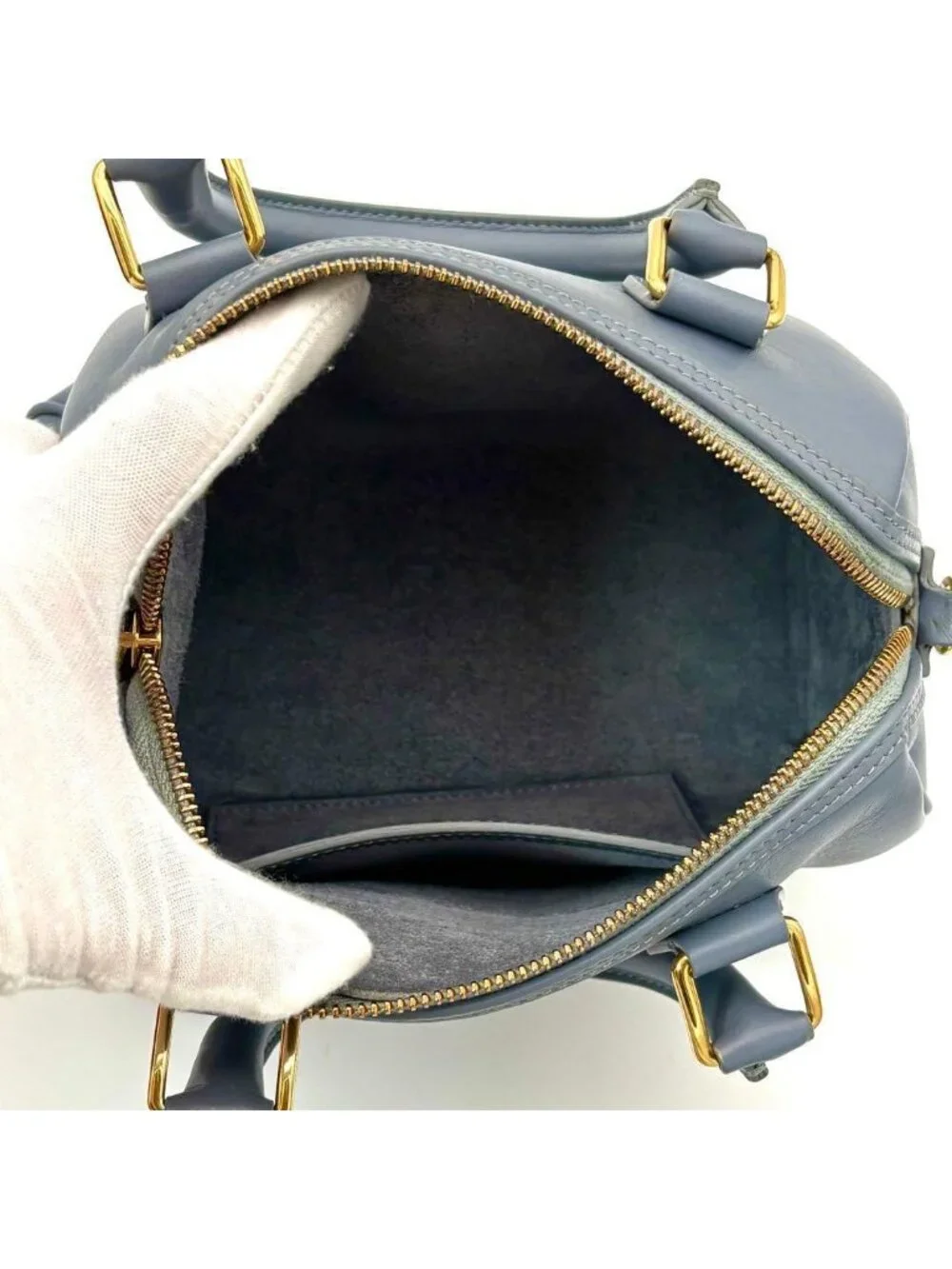 Celine Mini Boston Bag Cuir Triomphe Light Blue